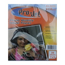 Projet 7x5 210gsm Gloss Photo Paper 20, 60 Sheets 