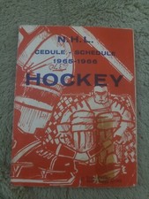 1965-66 NHL HOCKEY SCHEDULE MONTREAL CANADIENS GOALIE BUTCH BOUCHARD RARE HHOF