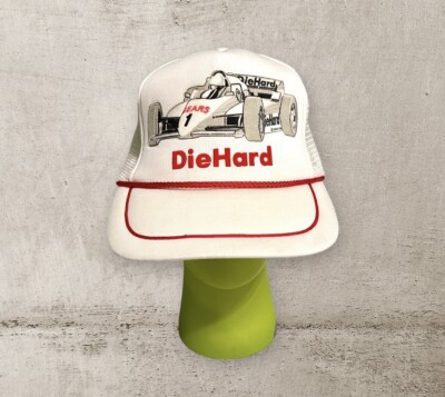 Vintage Sears  88 Die Hard Racing Team Mesh Trucker White SnapBack Hat 