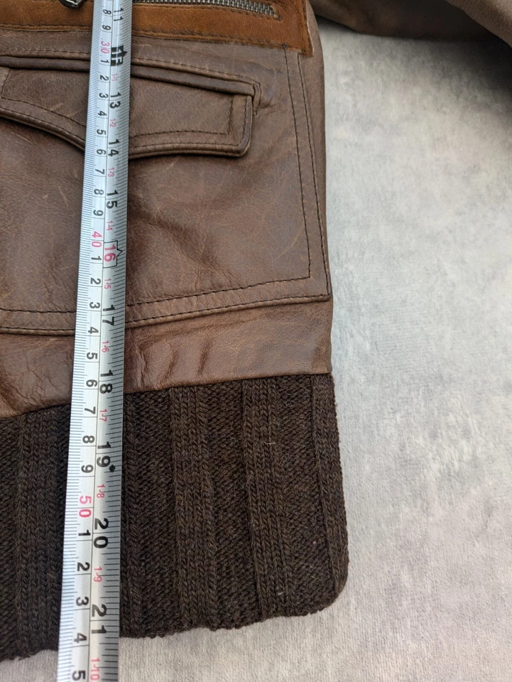 Chaqueta Iceberg Mujer L Cuero Vuelo Imitación Piel Cuello Aviador Militar Sherpa Foto 3 de 4