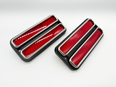 New  Rear Deluxe Side Marker Light Set W/ Trim For 68-72 Chevrolet C10