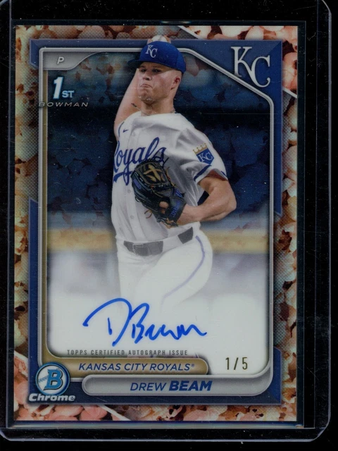 2024 Bowman Chrome Drew Beam 1st Popcorn Auto 1/5 #CPA-DB