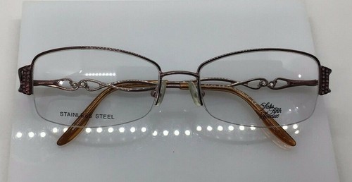 Saks Fifth Avenue S5A169 Burgundy 1X6 Semi Rim Eyeglasses Frame 53-17-135 Stones - Picture 4 of 5