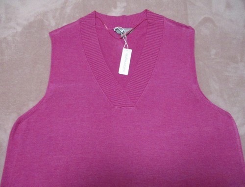 NEW WITH TAGS SUZANNE GRAE SIZE L / 14 PINK KNIT VEST - Picture 2 of 6