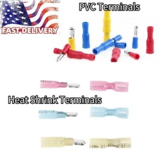 Heat Shrink/PVC Crimp Bullet Terminals Female&Male Wire Connectors 10-22WAG
