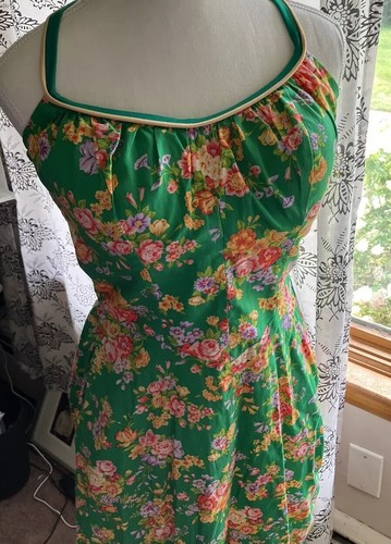 VTG 1970’s De Weese Design Cotton Floral Midi Sundress Swimwear Hollywood Beachy