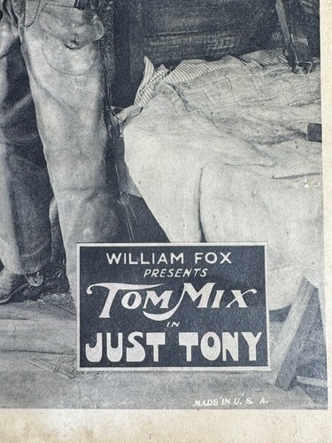 Tarjeta de vestíbulo 1922 TOM MIX "JUST TONY" 14" x 11" ¡Tony the Wonder Horse! Silent Era - Imagen 4 de 11