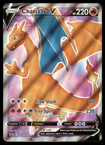 Pokemon TCG SWSH050 Charizard V Champion's Path schwarzer Stern Promo-Karte