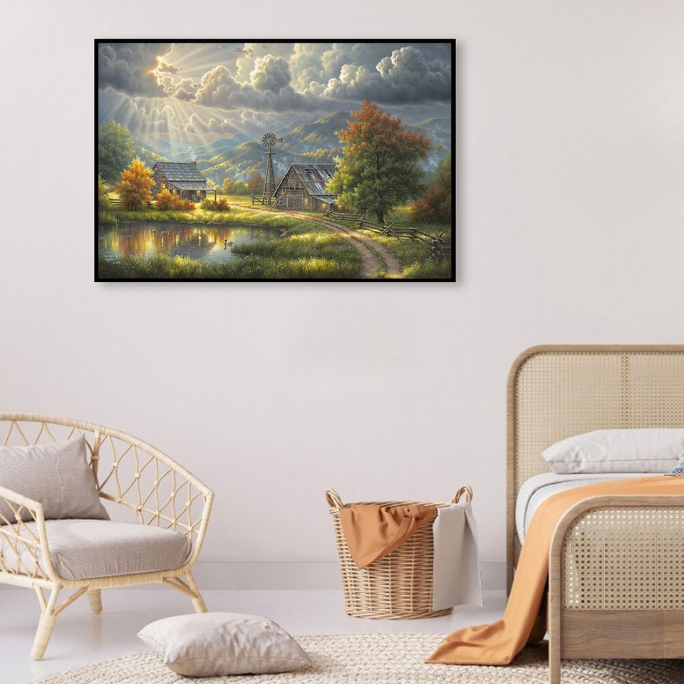 11CT Full Cross Stitch Light of Dawn Stamped DIY Embroidery Print Arts ...