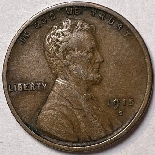 1915-S Lincoln Wheat Cent Extremely Fine XF Coin #10087