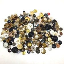 Craft shank, 2 & 4 hole buttons over 200 mixed lot gold, silver, Victorian look