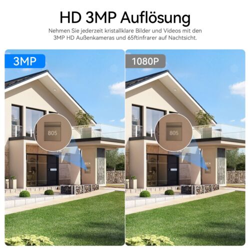 TMEZON FUNK Überwachungskamera Set AUßEN Videoüberwachung Monitor WLAN 3MP - Bild 2 von 9