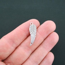 BULK 40 Wing Connector Charms Antique Silver Tone 2 Sided Angel- SC3356