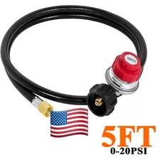 5FT Gas Heater Universal 5Ft Propane Regulator and Hose BBQ Grill Stove Burner