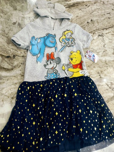 Disney Neu mit Etikett kleine Mädchen 100 Mausohren Hoodie Rock Kleid Minnie Pooh Alice 👯 - Bild 1 von 14