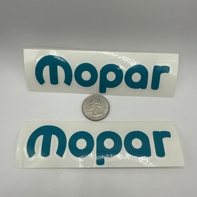 LOT OF 2 Vintage Mopar Sticker TEAL Original Racing Parts Decal 1.5'' x 5'' NOS
