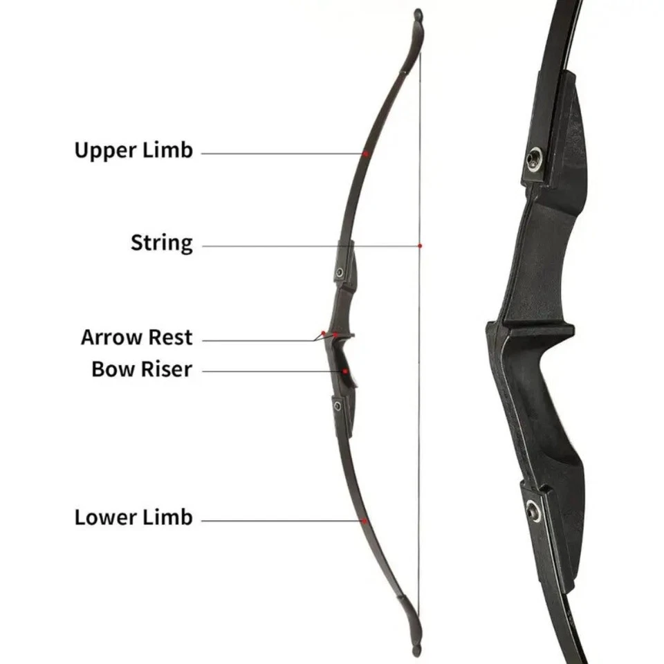 57 дюймов рекурсивный лук 30 фунтов/40 фунтов для стрельбы из лука правой левой рукой + набор из 12 стекловолоконных стрел - Изображение 2 из 4