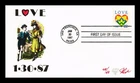 US COVER LOVE HEART 22C FIRST DAY ISSUE PUGH HAND PAINTED