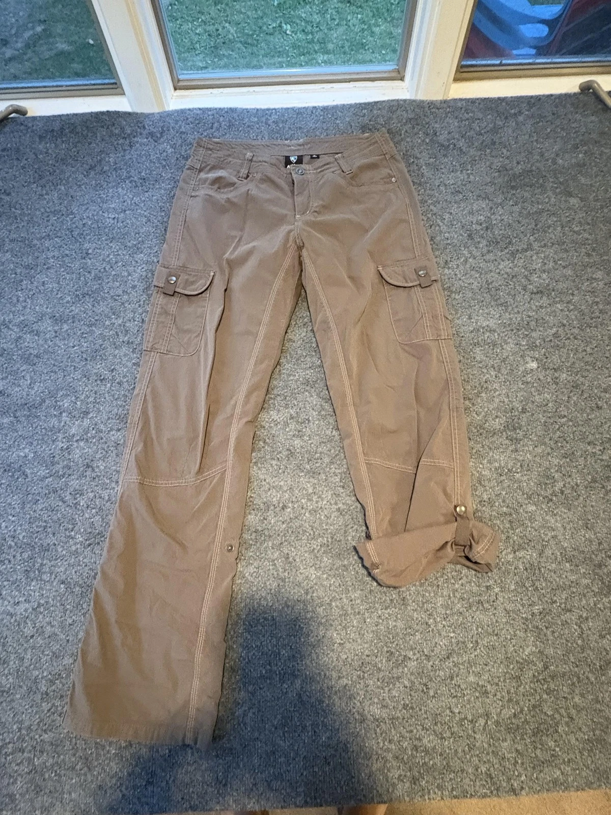 Kuhl Pants Womens 10 Brown Straight Leg Cargo Hiking Outdoor Utility 16S Capri