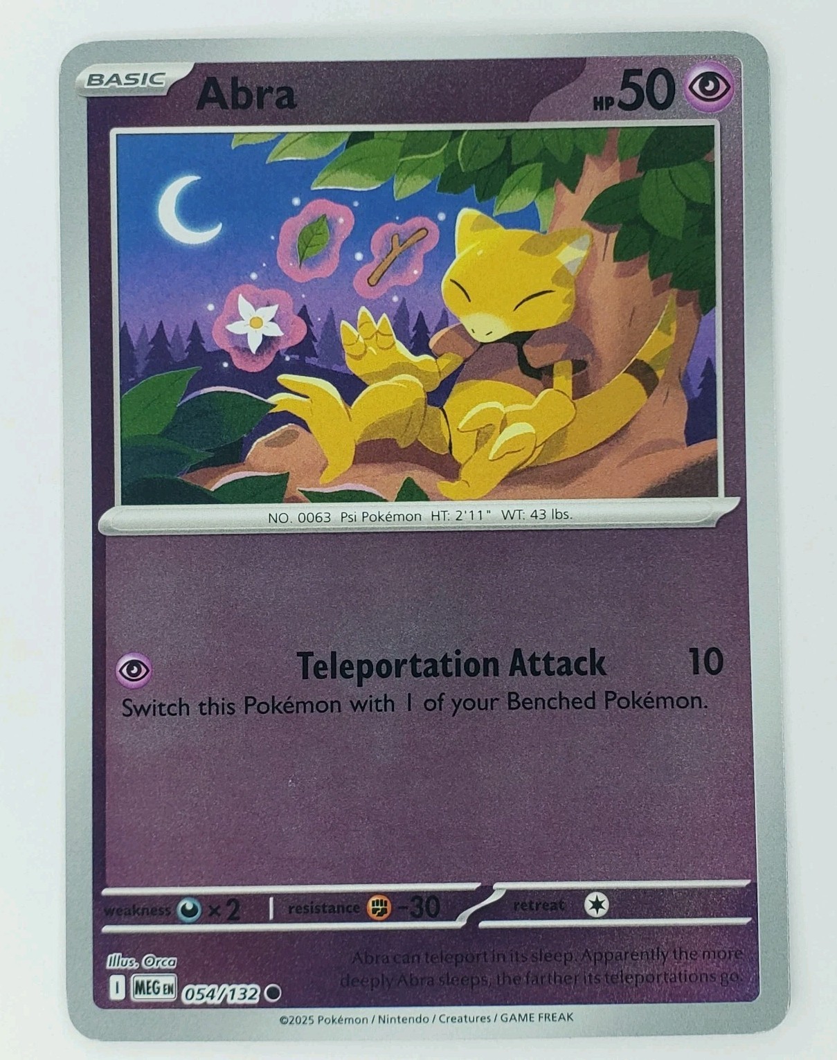 Pokemon Abra 054/132 ME01 Mega Evolution Reverse Holo [NM]