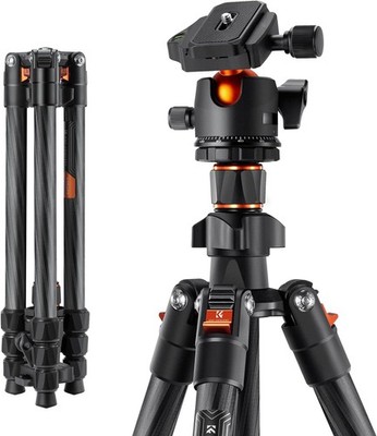 K&F CONCEPT Pro Kohlefaser-Kamera-Stativ-Einbeinstativ-Kugelkopf K254C2+BH-36L