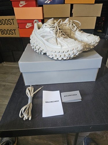 BALENCIAGA Women’s Bouncer Defender Platform Sneakers Beige Uk8 $1250+ NEW