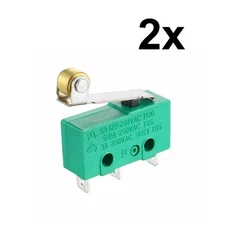 2x Roller Limit Switch Lever Hinge Micro SPDT AC 125V/250V DC 12V Small Green