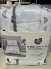 3-Pcs Toddler Bed Set, Multi-Color, Reversible Blanket, Sheet, Pillow Sham NEW