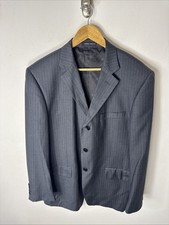 Giorgio Armani Le Collezioni Blazer Gray Pinstripe Wool Italy Men  s 44 3 Button