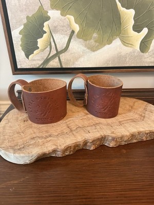 Loyal Stricklin Aviator Mug Handcrafted Leather Glass Mason Jar Holder Camping 2