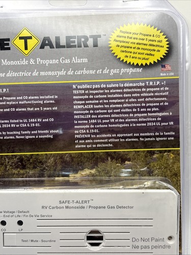 Casa rodante cámper SAFE-T-ALERT doble monóxido de carbono y alarma de gas propano 35-742-WT NUEVA RV - Imagen 3 de 11