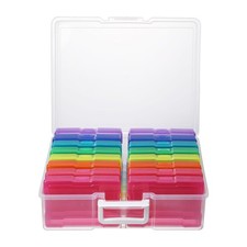 Transparent 4" x 6" Photo Organizers and Photo Storage Box with Handle, 16 In...