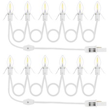 Accessory Cord with 12 LED Light Bulbs Christmas Village String Light 10.3FT