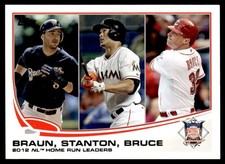2013 Topps Ryan Braun/Giancarlo Stanton/Jay Bruce Milwaukee Brewers/Miami