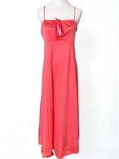 Annique Rosa Puleo Szule Maxi Night Gown Keyhole Cut Out Pink Coral Sz M