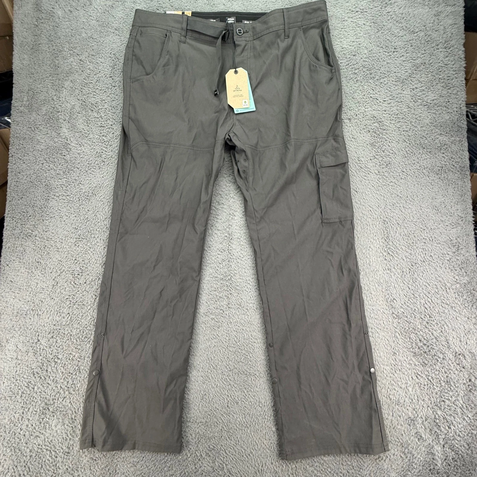 Prana Stretch Zion Pant II Mens 40x32 Dark Iron Gray Relaxed Straight Hiking New