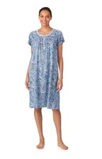Women s Aria Nightgown Paisley Raglan Sleeve Smocked Neck Cotton 2X 18W-20W