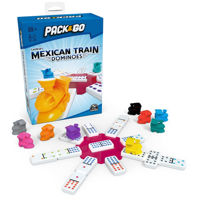 Pack and Go Mexican Train Dominoes Portable Strategy Game for 2 to 8 Players