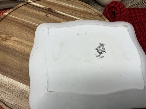 CROWN DUCAL WARE ENGLAND Coperchio con manico piatto burro/formaggio coperto "Fiori e uccellino" - Foto 7 di 7