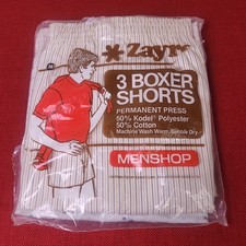 Vintage Zayre Men  s Boxer Shorts 3 Pack Size 38 NOS Kodel Cotton Blend