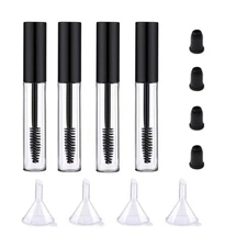 4 Pack Empty Mascara Tube with Eyelash Wand