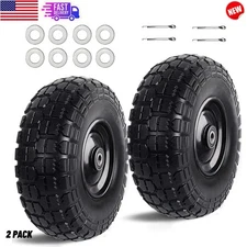 2Pack (4.10/3.50-6) 12'' Flat Free Tires Replacement Solid Tire Wheel Assemblies