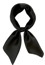 Black Satin Scarf 19x19, Western Cowboy Cowgirl Bandana, Boho Coastal Ranch Wear