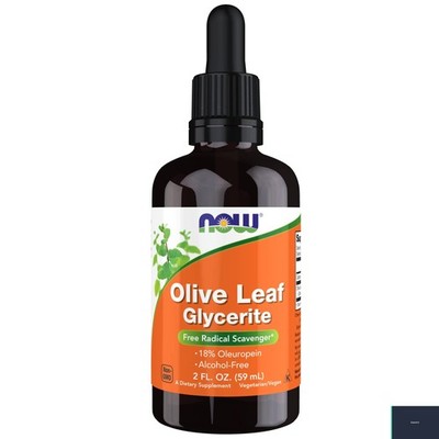 Olive Leaf Glycerite Liquid Extract Supplement, 18% Oleuropein, 2 oz