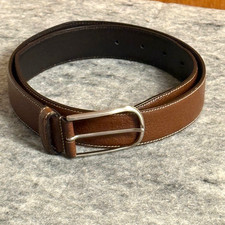 Prada brown leather belt silver buckle size 34/85 made in Italy
