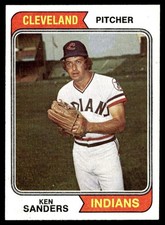 1974 Topps Card Baseball Ken Sanders Cleveland Indians #638 NM
