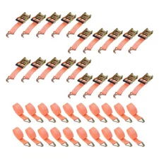 20 PACK 1.5" x 20' Ratchet Tie Down Straps With J Hooks Heavy Duty 4000lbs Strap