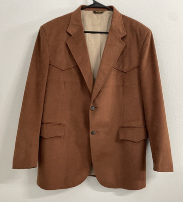 Vtg Levi's Western Wear Blazer Sport Coat Suit Jacket 44R USA Made Polyester