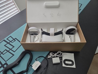 Meta Quest 2 White Standalone VR Headset w/ Touch Controllers USB-C