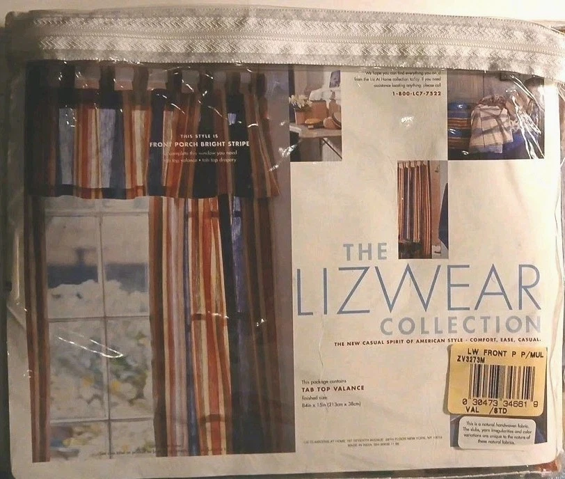Juego de 2 Rayas Brillantes Vallance: Liz Claiborne Tab-Top PORCHE DELANTERO 84x15"/ NUEVO Foto 2 de 4